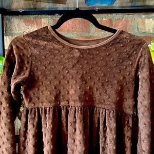 Kelly's Kids Minky Dot Dress Chocolate Brown Color Size 10/12